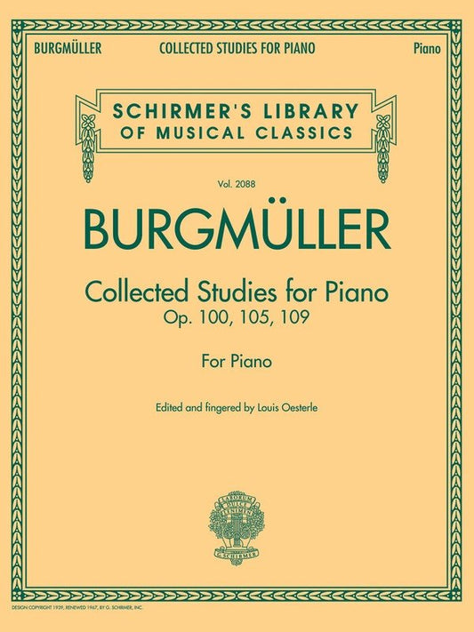 Burgmuller Collected Studies for Piano, 108 Pages, Schirmer's Library of Musical Classics