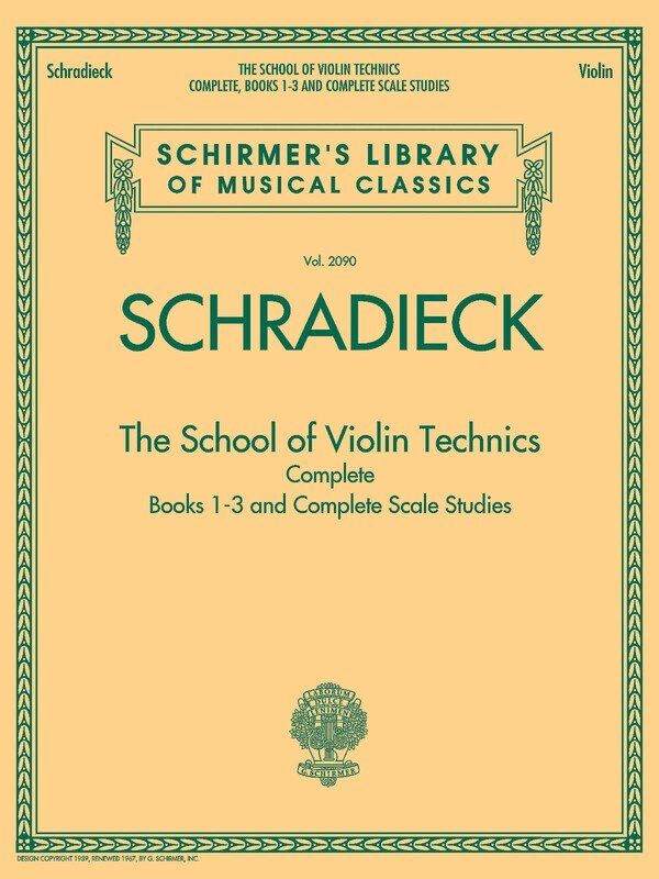 Schradieck School of Violin Technics Complete - G. Schirmer, 128 Pages, Includes Scale Studies