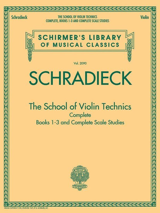 Schradieck School of Violin Technics Complete - G. Schirmer, 128 Pages, Includes Scale Studies