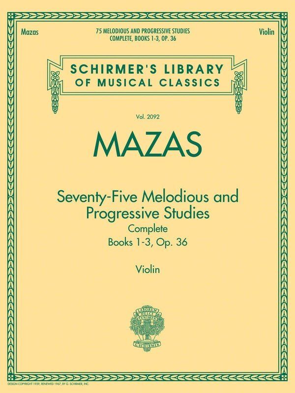 Mazas 75 Melodious and Progressive Studies Op. 36 for Violin Complete