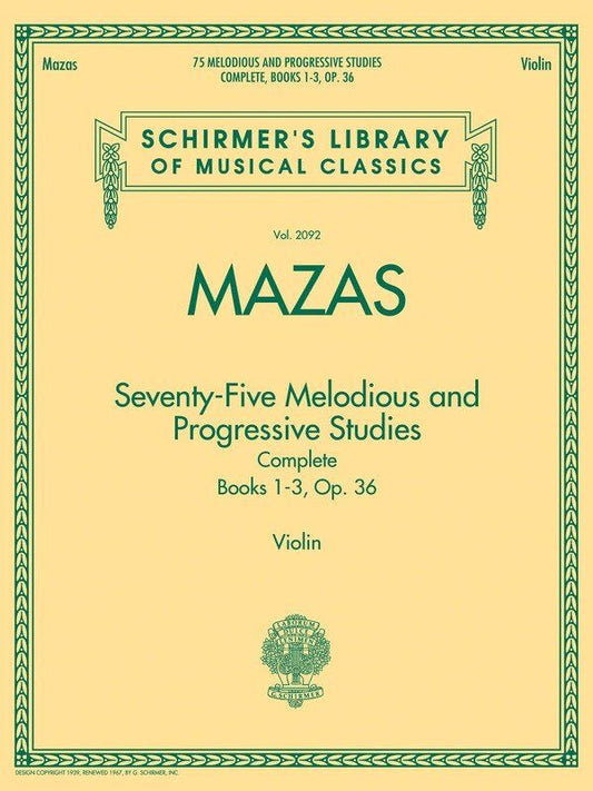 Mazas 75 Melodious and Progressive Studies Op. 36 for Violin Complete