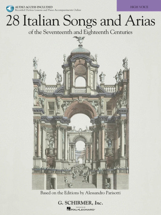 Schirmer - 28 Italian Songs And Arias High Voice Book/Online Audio