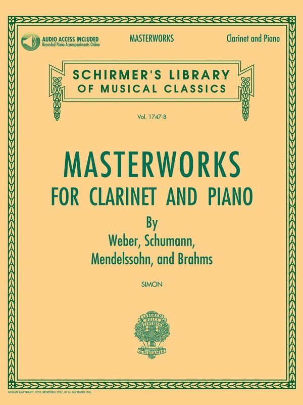 Masterworks for Clarinet and Piano Book with Audio Access