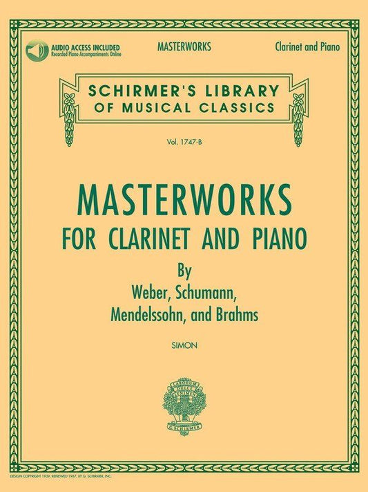 Masterworks for Clarinet and Piano Book with Audio Access