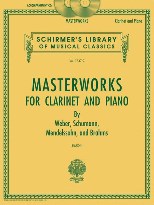 Masterworks For Clarinet And Piano CD Only