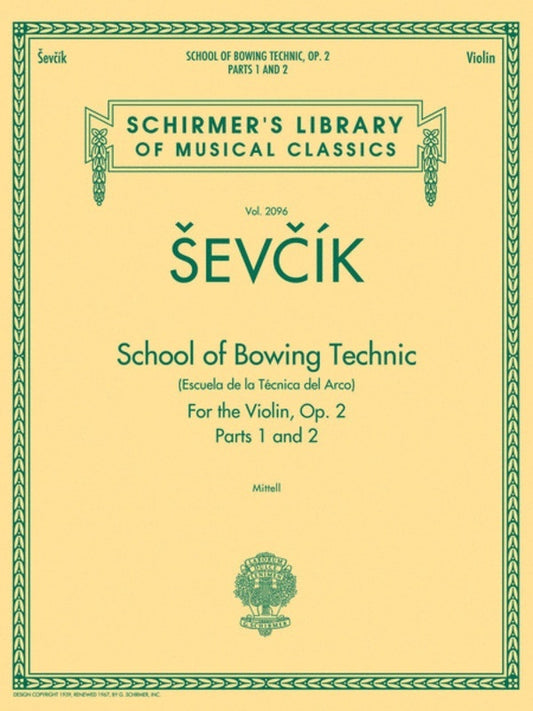 Schirmer - Sevcik - School Of Bowing Technic Op 2 Pts 1-2 Violin