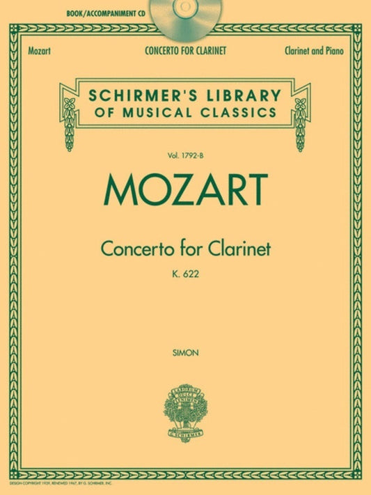 Mozart Clarinet Concerto K.622 Book/CD