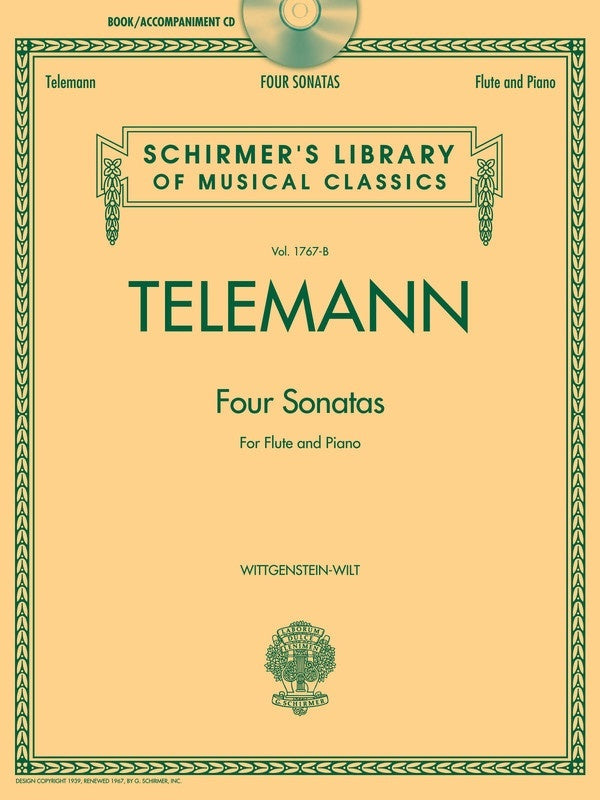 Telemann - 4 Sonatas Flute/Piano Book/Online Audio (Softcover Book/Online Audio)