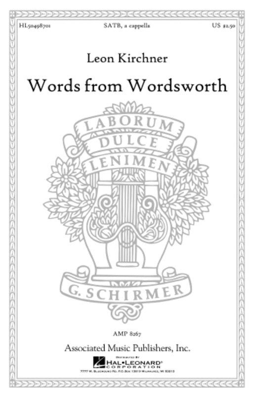 Words From Wordsworth SATB A Cappella
