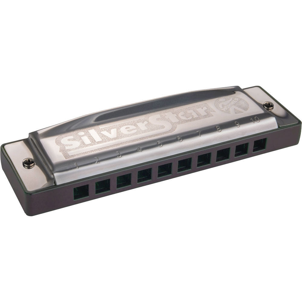 Hohner Silverstar Harmonica in Key of C - Durable Plastic Comb, 10 Holes, 3 Octaves, Brass Reeds, Stainless Steel Cover Plates — view 2