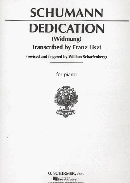 Schumann - Dedication (Windmung) Piano Arr Liszt (Softcover Book)