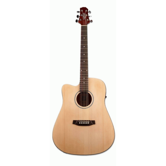 Ashton D20CEQLNTM Left-Handed Acoustic Guitar with Pickup, Spruce Top, Cutaway, Smartwood Fingerboard, EQ System and Built-in Tuner