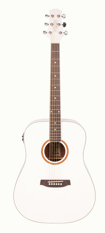 Ashton D26EQ Wh Dreadnought White Eq