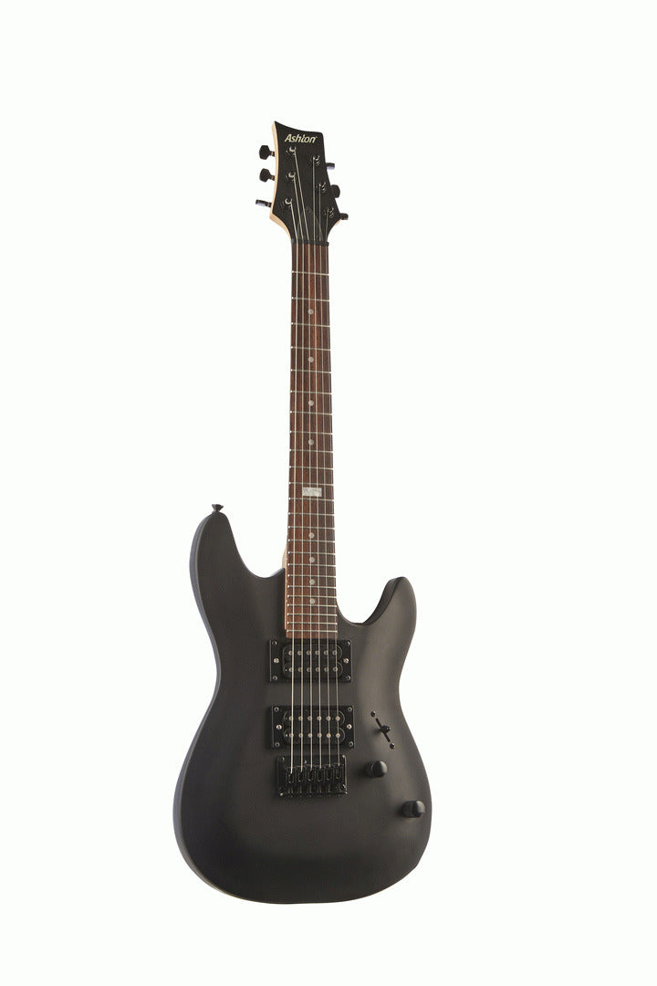 Ashton Joey Backstage BKM Mini Electric Guitar (Black Matte) — view 2