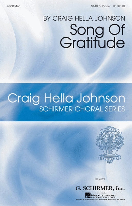 Schirmer - Song Of Gratitude SATB