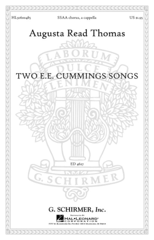 Two Ee Cummings Songs SSAA A Cappella