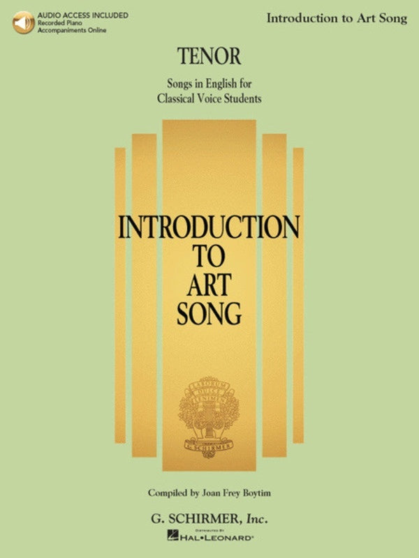 Schirmer - Introduction To Art Song Tenor Book/Online Audio