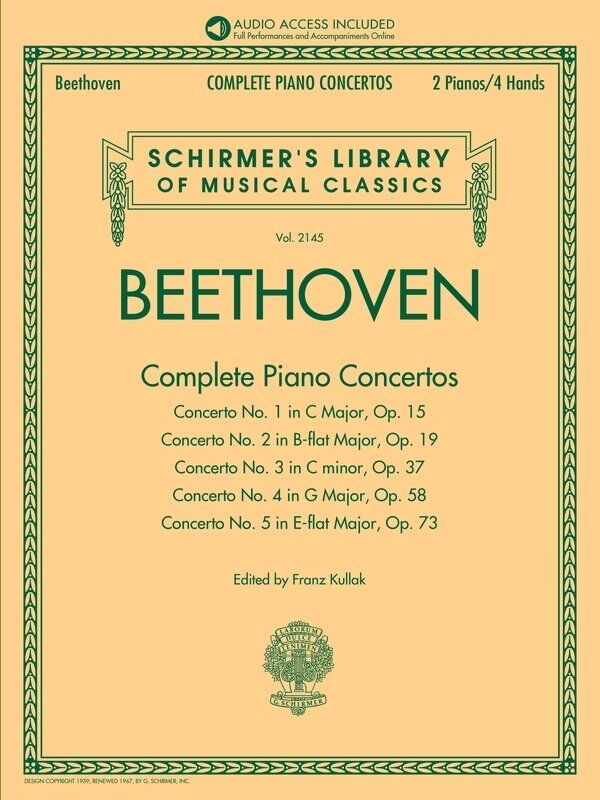 Beethoven Complete Piano Concertos Book with Orchestral Accompaniments