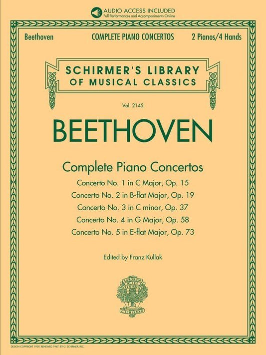 Beethoven Complete Piano Concertos Book with Orchestral Accompaniments