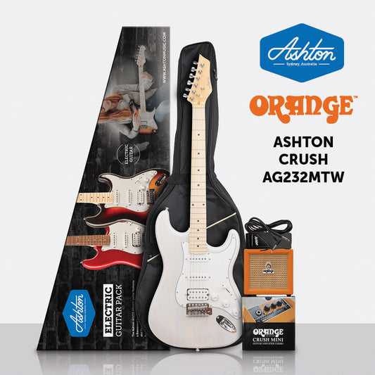 Ashton AG232MTW Electric Guitar Starter Pack with Crush Mini Amplifier