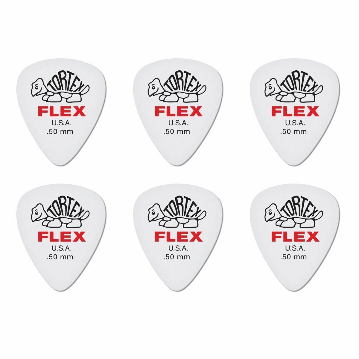 6 x Dunlop Tortex FLEX 0.50MM Gauge Guitar Picks 428R Plectrums
