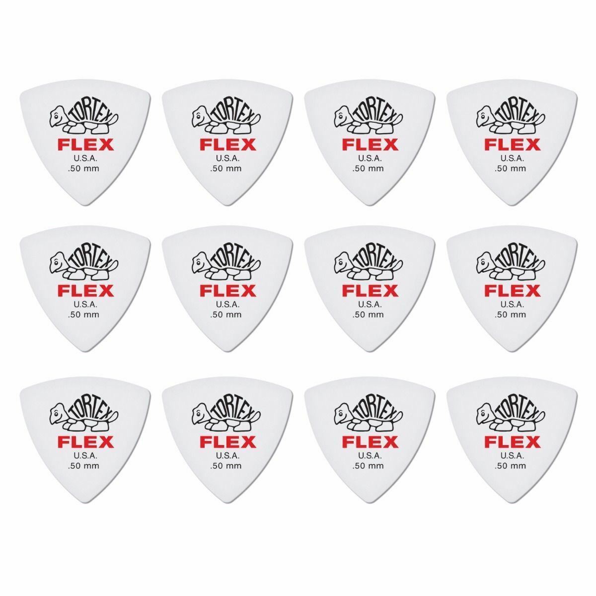 12 x Jim Dunlop Tortex Triangle FLEX 0.50MM Gauge Guitar Picks 456R