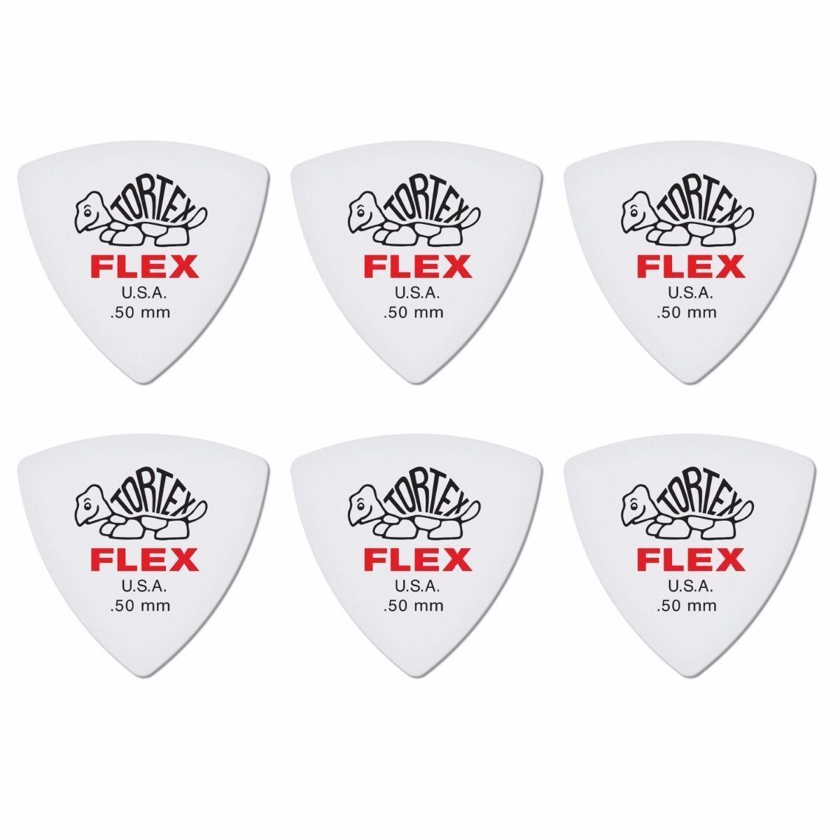 6 x Jim Dunlop Tortex Triangle FLEX 0.50MM Gauge Guitar Picks 456R