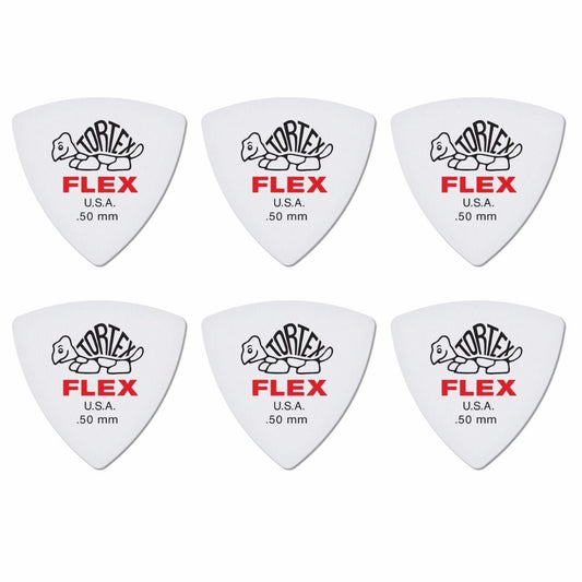 6 x Jim Dunlop Tortex Triangle FLEX 0.50MM Gauge Guitar Picks 456R