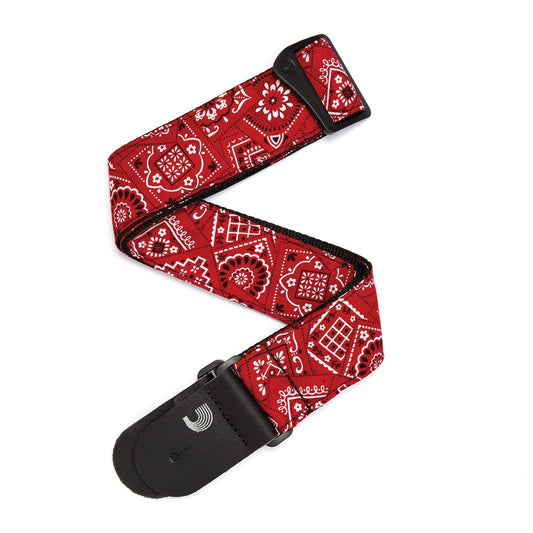 Planet Waves Woven Guitar Strap, Bandana Red
