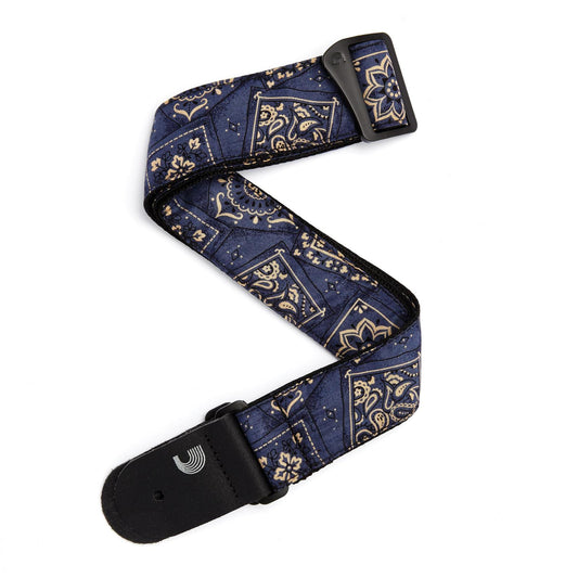 Planet Waves Woven Guitar Strap, Bandana Blue