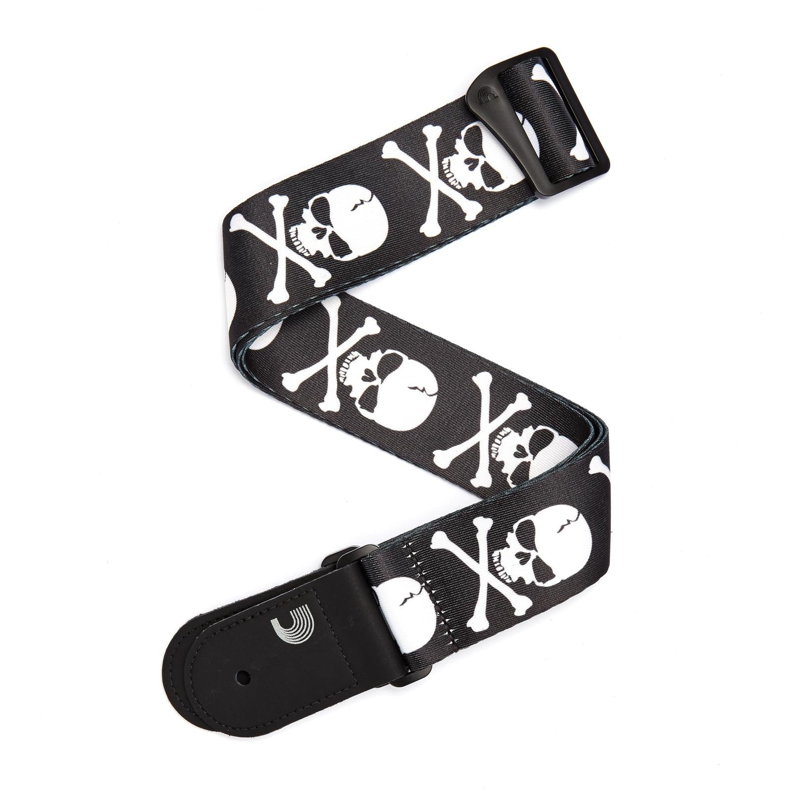 Planet Waves Woven Guitar Strap, Cross Bone Skull