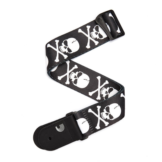 Planet Waves Woven Guitar Strap, Cross Bone Skull
