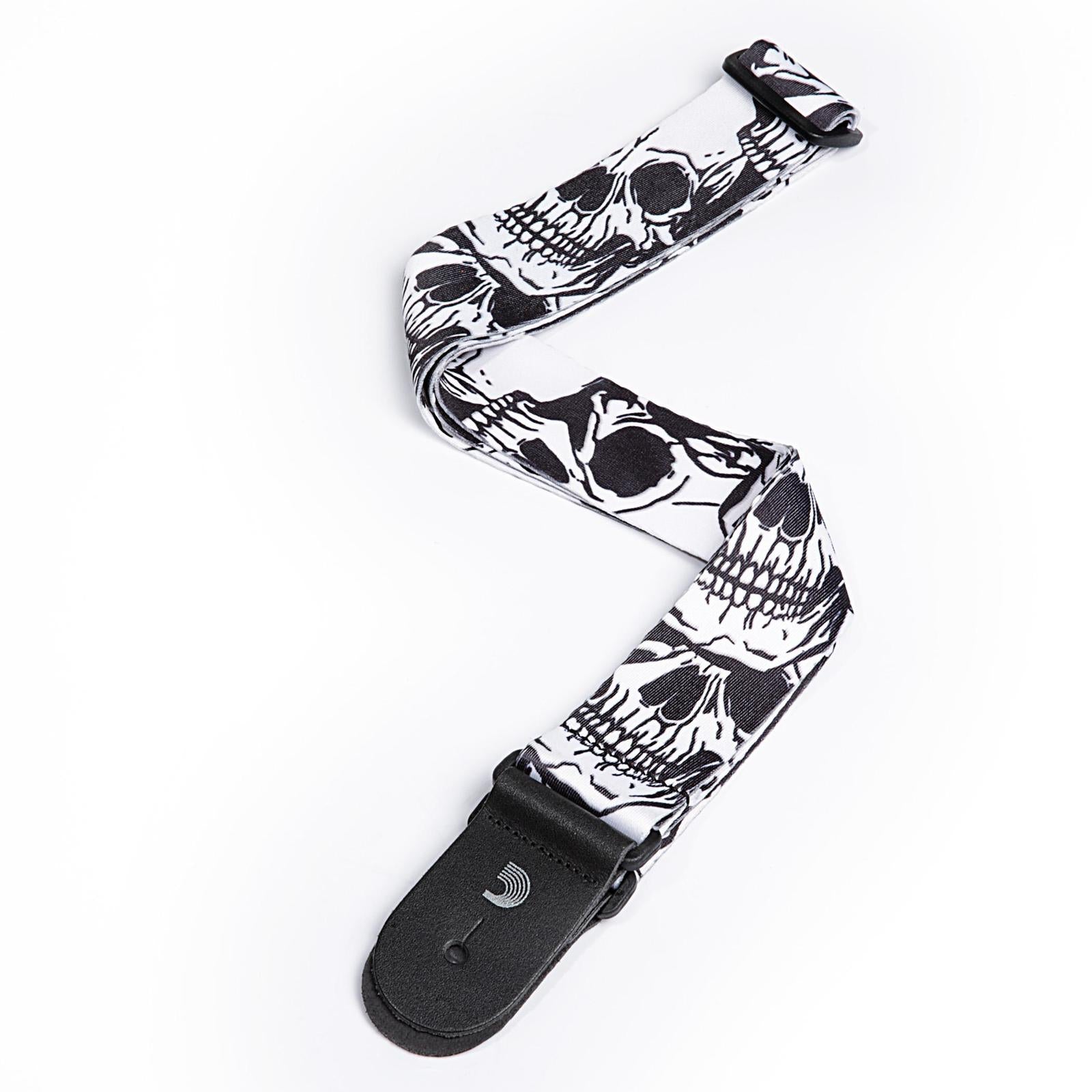 D'Addario 2 Inch Polyester Large Skull Design Strap