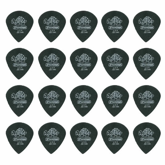 20 x Jim Dunlop Tortex Jazz 3 Pitch Black .50mm Guitar Picks III Free Post