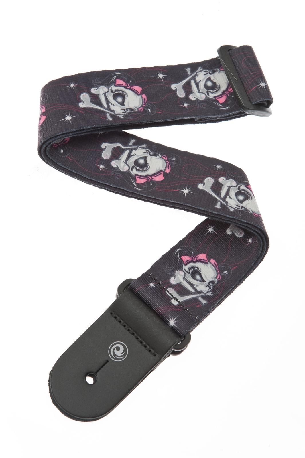 Planet Waves Lethal Threat Guitar Strap, Miss Skull