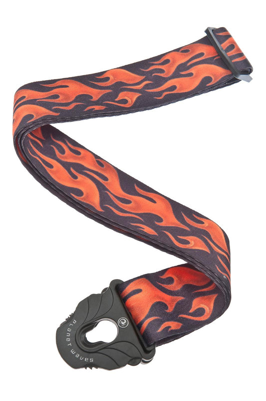 Planet Waves Planet Lock Guitar Strap, Flames