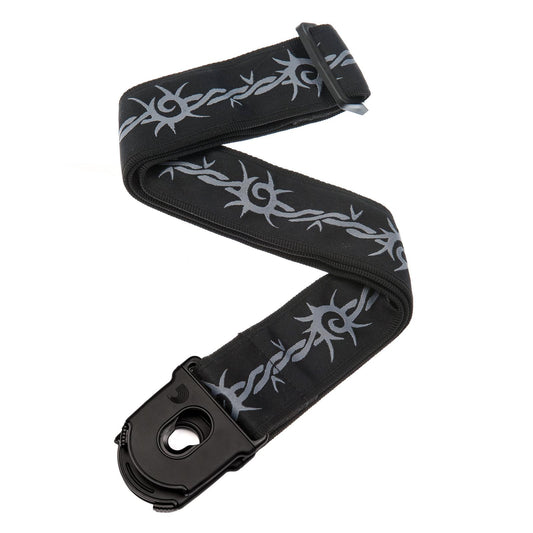 Planet Waves Planet Lock Guitar Strap, Barbed Wire