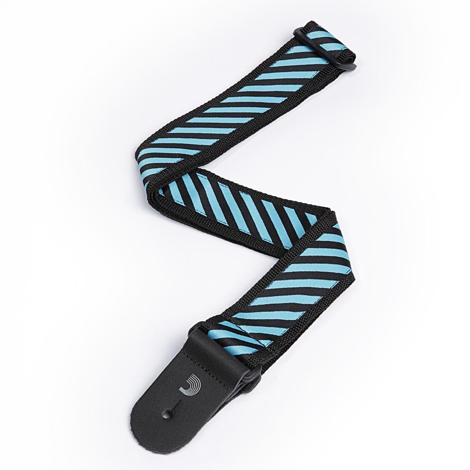 D'Addario 2 Inch Polypropylene Strap w/ Stripe Jaquard - Blue