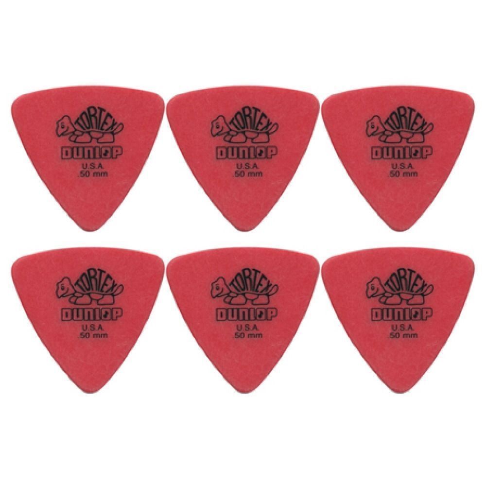 6 x Jim Dunlop Tortex Triangle .50MM Gauge Guitar Picks 431R Plectrums