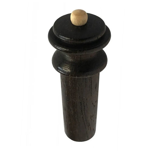 Ebony Violin Endpin with White Ball - B Quality