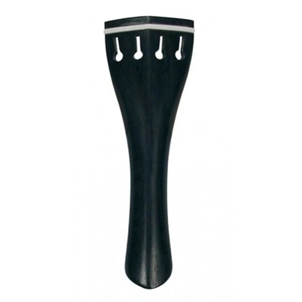 Ebony Tulip Shape Violin Tailpiece with White Fret