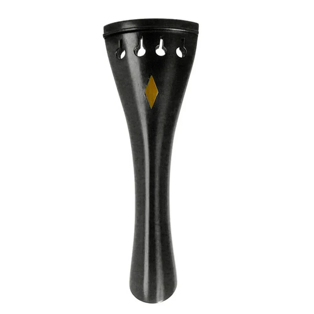 Ebony Violin Tailpiece with Gold-Plated Rhombus Inlay - Hill Style
