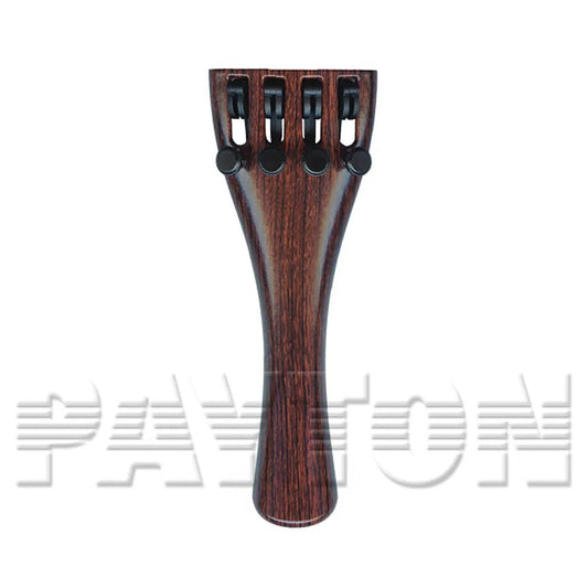 Wittner Ultralight 4/4 Violin Tailpiece with Rosewood Finish, 4 String Adjusters, Black Screws, Nylon Tailgut