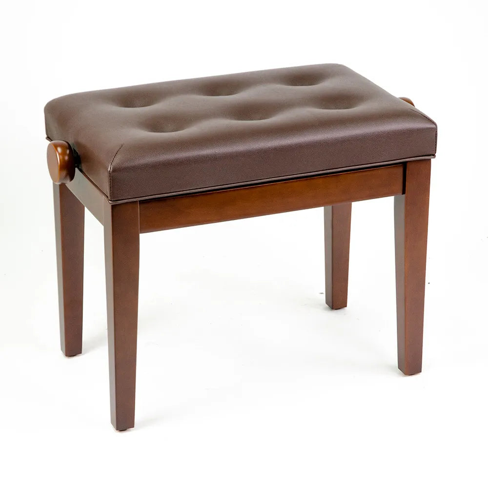 Linley Adjustable Piano Bench with Buttoned Seat - Matte Walnut Finish