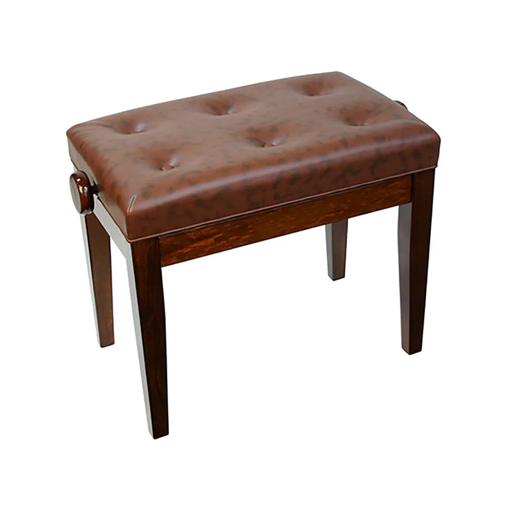 Linley Adjustable Piano Bench with Buttoned Seat - Walnut Finish