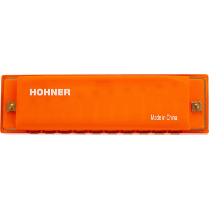 Hohner Kids Clearly Colourful Translucent Diatonic Harmonica in Orange — view 3