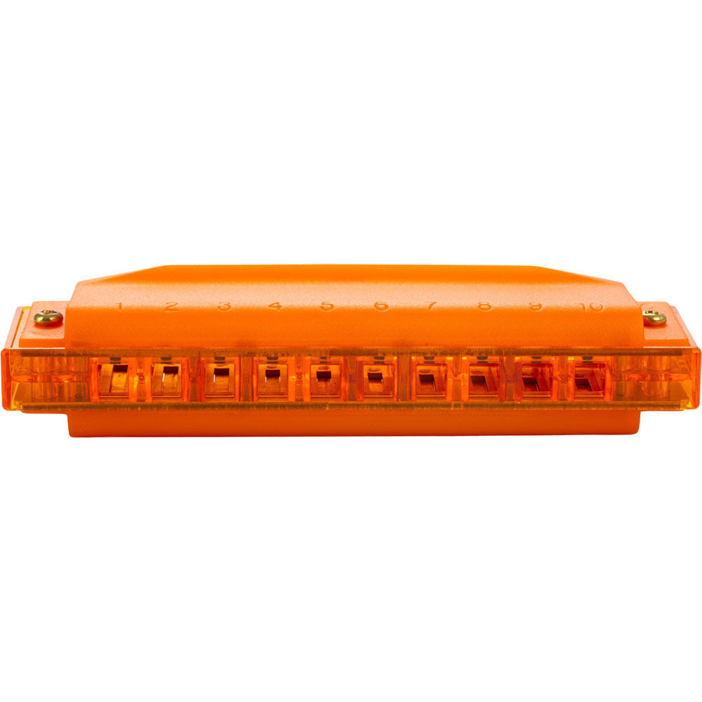 Hohner Kids Clearly Colourful Translucent Diatonic Harmonica in Orange — view 4