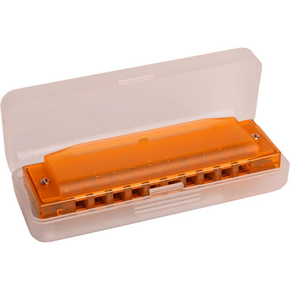 Hohner Kids Clearly Colourful Translucent Diatonic Harmonica in Orange — view 2