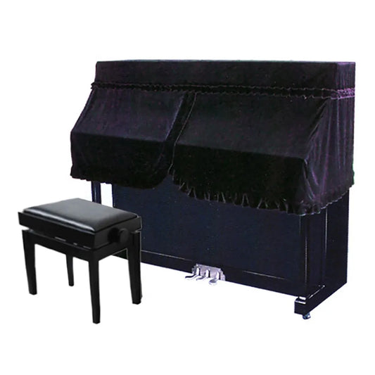 Fitted Half Cover for Upright Piano - Dark Purple UP5, 154cm Width, 35cm Depth, 131cm Height, 62cm Top to Keys