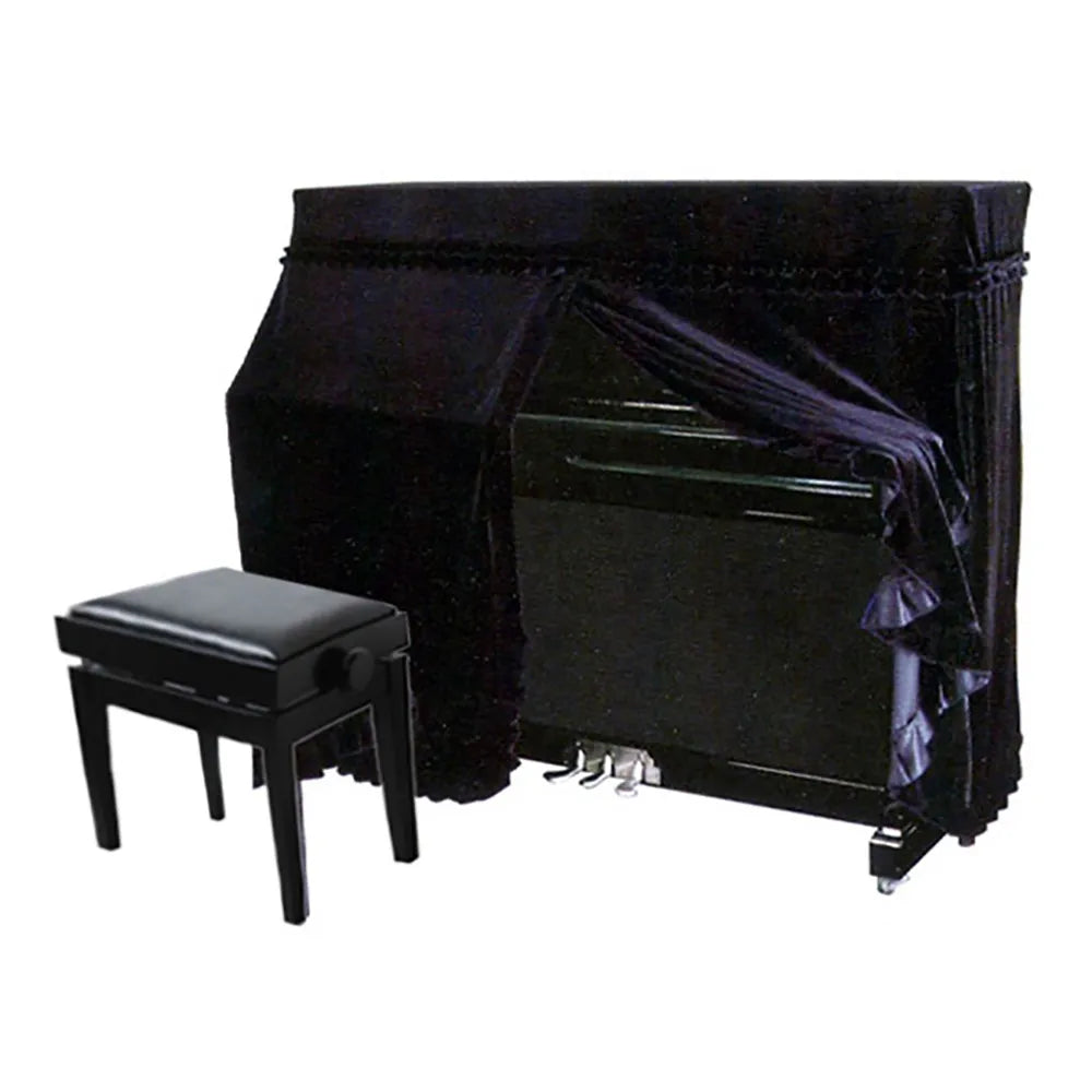 Black Full Fitted Cover for Upright Piano UP4 - 150cm Width, 34cm Depth, 121cm Height, 52cm Top to Keys